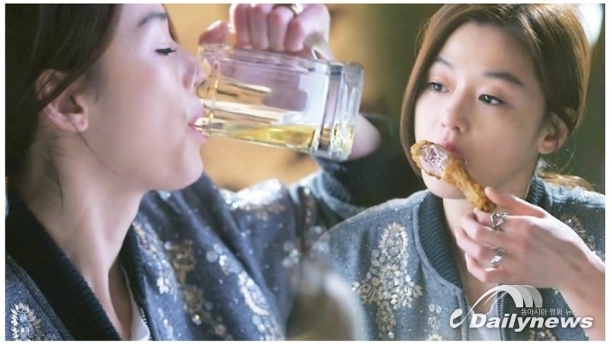 치맥을 유행시킨 드라마의 한 장면. (사진=‘별에서 온 그대’ 화면 캡쳐)