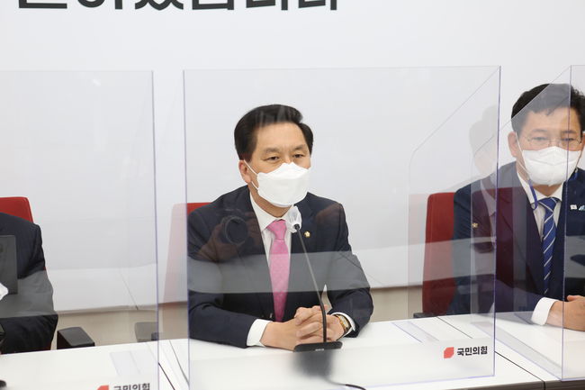 ▲ 국민의힘 김기현 원내대표가 발언하고 있다.