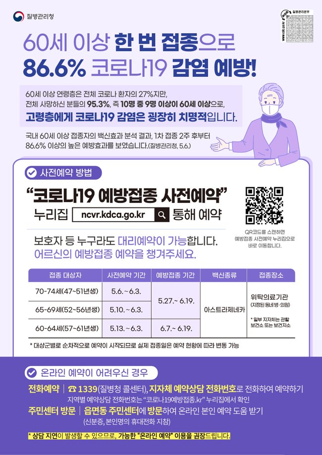 ▲ 코로나19 예방접종 안내 포스터 (이미지=질병관리청)