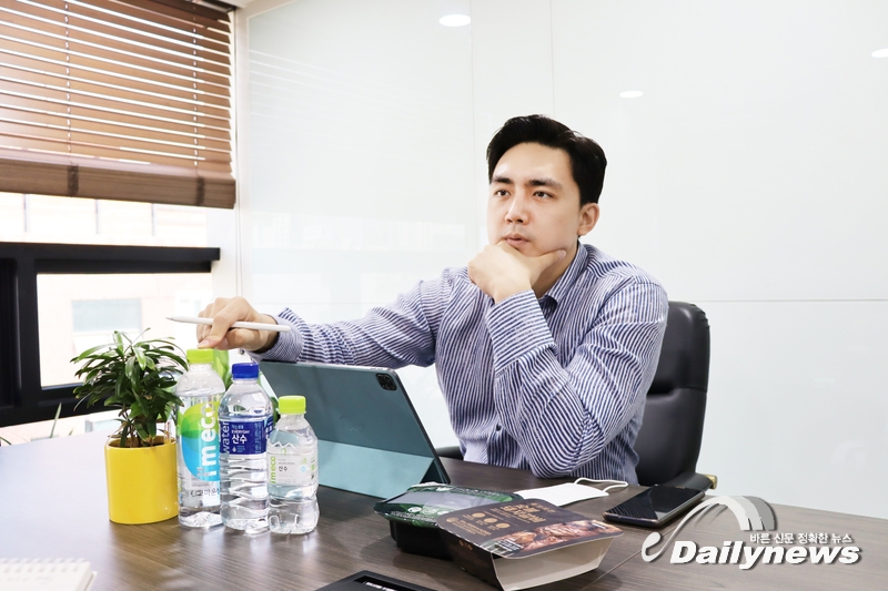 ▲ 산수음료&에코패키지솔루션 김지훈 대표(사진=유미라기자)