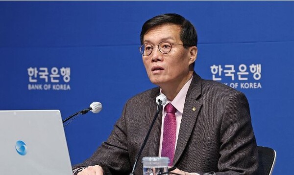 이창용 총재가 22일 오전 서울 중구 한국은행에서 열린 통화정책방향 기자간담회에서 발언하고 있다. 사진=공동취재단
