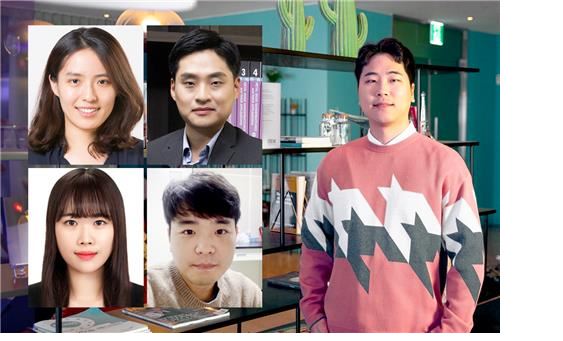 UNIST 연구팀원. 윗줄 왼쪽부터 김지윤 교수, 차채녕 교수, 제1저자 최준규 연구원, 아랫줄 왼쪽부터 이아영 연구원, 김선태 연구원. 사진=UNIST제공