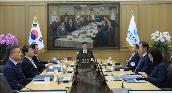 한국은행 금통위 통화정책방향 결정회의 모습. 사진=한국은행