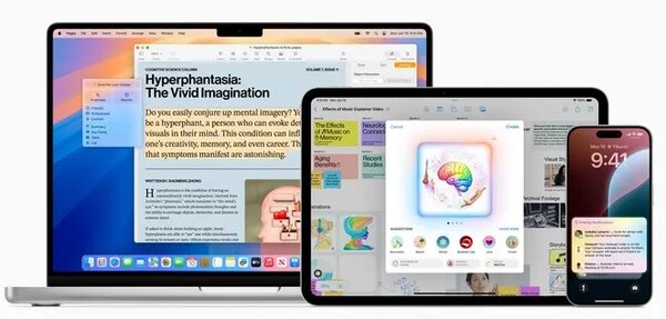 애플이 10일(현지시각) 진행된 WWDC24에서 아이폰, 아이패드, 맥 등에서 사용할 수 있는 개인용 AI 시스템 '애플 인텔리전스'를 공개했다. 사진=애플 제공