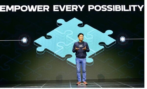 7일 서울 마곡 LG사이언스파크에서 개최된 LG에너지솔루션 첫 비전공유회에서 CEO 김동명 사장이 비전 및 중장기 전략을 발표하고 있다. 사진=LG에너지솔루션