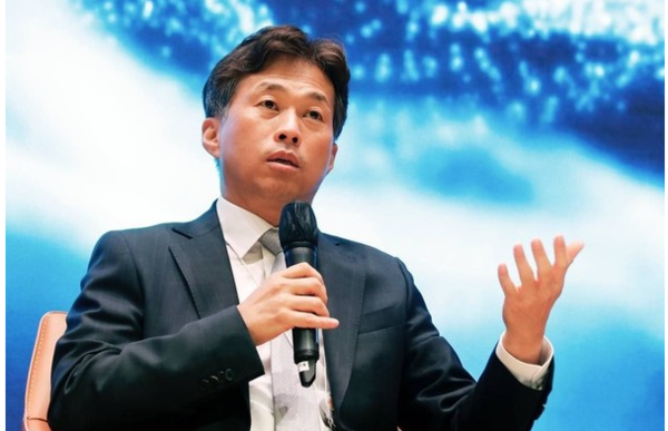 곽노정 SK하이닉스 사장이 지난 5월  경기도 이천 SK하이닉스 본사에서 'AI시대, SK하이닉스 비전과 전략'을 주제로 기자 간담회를 진행하고 있다. 사진=SK하이닉스