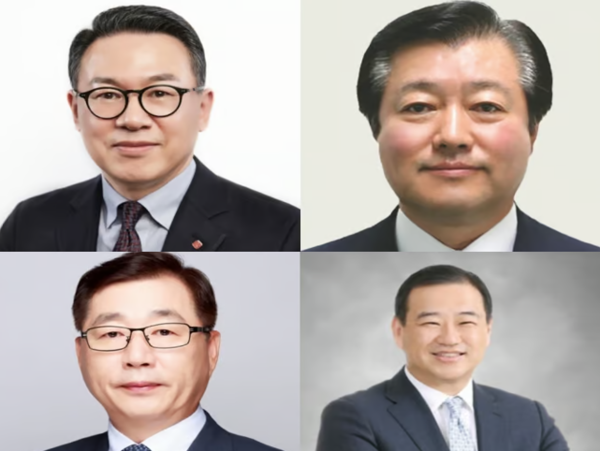 왼쪽부터 시계방향으로)이동우 롯데지주 대표, 이영구 롯데웰푸드 대표, 김상현 롯데쇼핑 대표, 박현철 롯데건설 대표/사진제공=롯데그룹