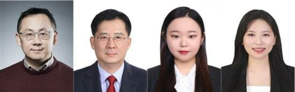 TADF OLED'를 개발한 고려대 연구진. 왼쪽부터 김태근-최동훈 교수(이상 교신저자), 김나현 석박사통합과정, 강민지 석사 (이상 공동 제1저자). 사진=고려대