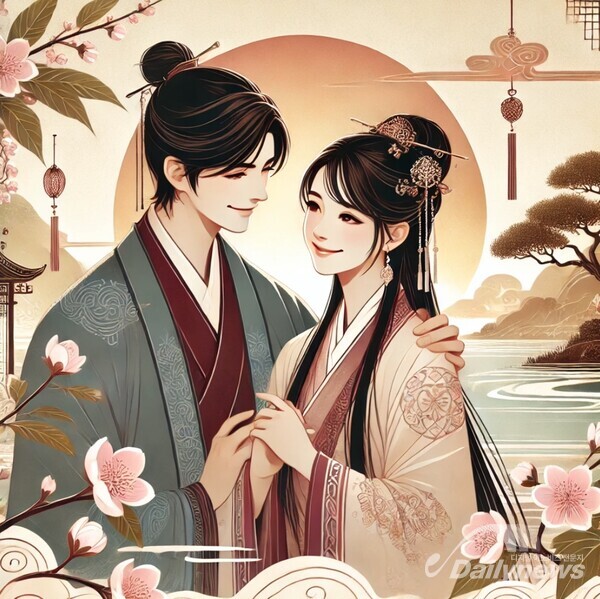 동양인의 궁합을 표현한 이미지