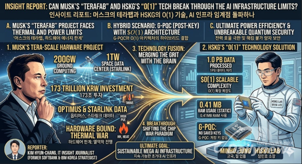 Here is the translated report and a dynamic infographic that visually summarizes the key insights, merging Musk's Terafab scale with HSKG's $O(1)$ efficiency solution.